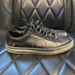 Black Leather Men's Sneakers